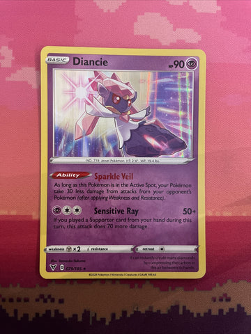 Pokemon Card Diancie Vivid Voltage Holo Rare 079/185 NM