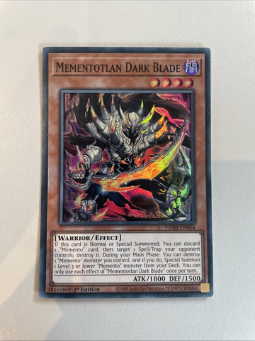 VASM-EN004 Mementotlan Dark Blade :: Super Rare 1st Edition YuGiOh Card