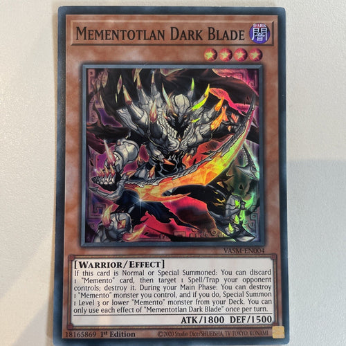 VASM-EN004 Mementotlan Dark Blade :: Super Rare 1st Edition YuGiOh Card