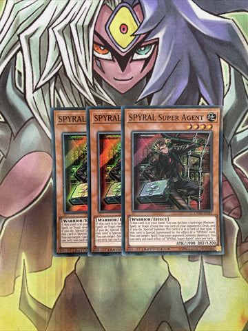 CYHO-ENSE1 x3 SPYRAL Super Agent Super Rare Excellent Condition Yugioh