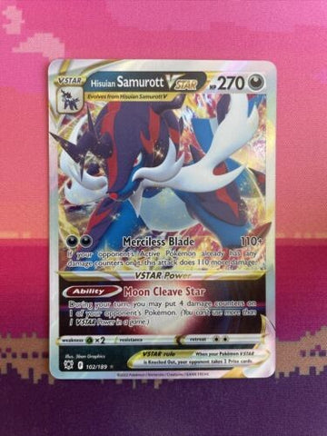 Pokemon Card Hisuian Samurott VSTAR 102/189 Ultra Rare Astral Radiance NM