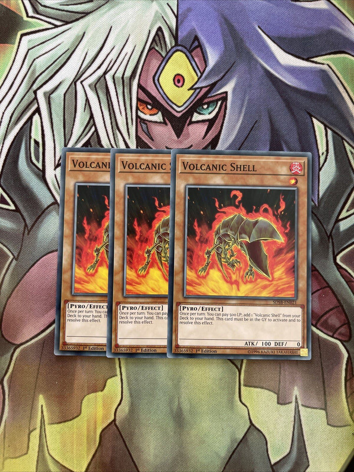 SDSB-EN021 x3 Volcanic Shell Common Excellent Condition Yugioh