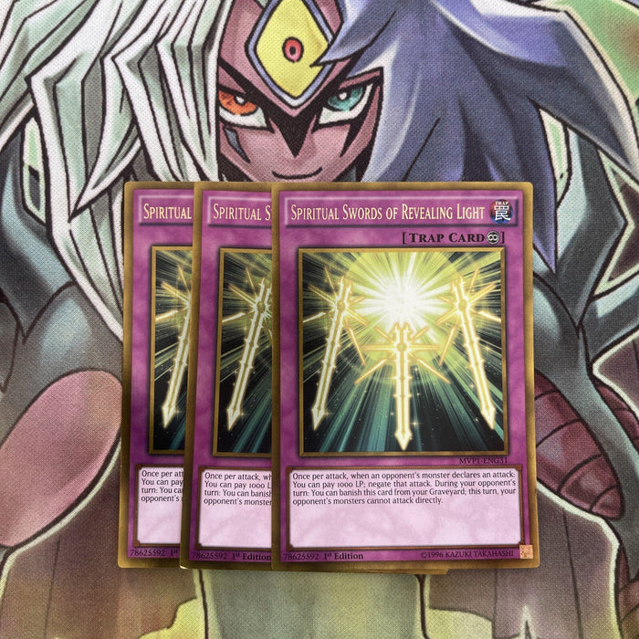 MVP1-ENG31 x3 Spiritual Swords of Revealing Light Gold Rare Excellent Yugioh
