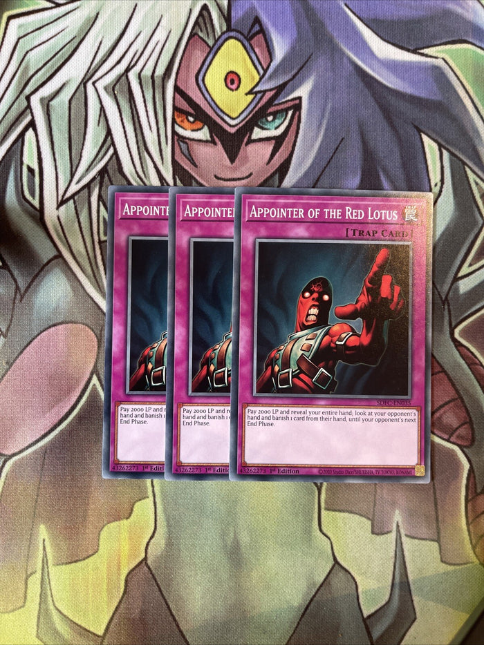 SDFC-EN035 x3 Appointer of the Red Lotus Common Excellent Condition Yugioh