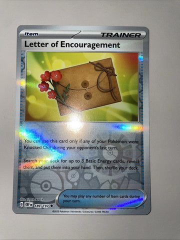 Pokemon Card Letter Of Encouragement MISPRINT HOLO + REVERSE In ONE Obsidian