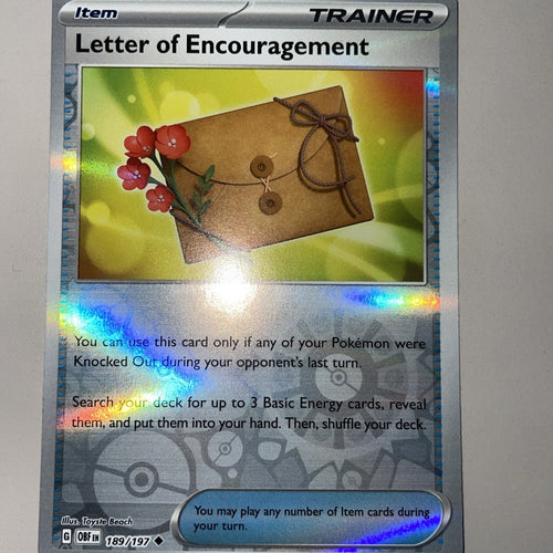 Pokemon Card Letter Of Encouragement MISPRINT HOLO + REVERSE In ONE Obsidian