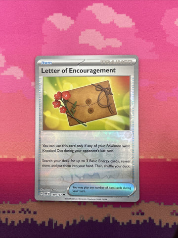 Pokemon Card Letter Of Encouragement MISPRINT HOLO + REVERSE In ONE Obsidian (back)