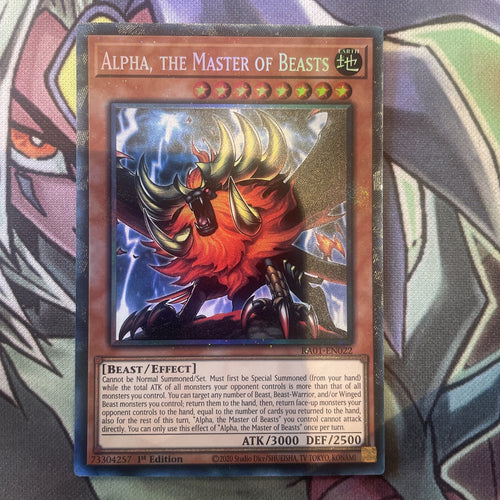 RA01-EN022 Alpha, The Master Of Beasts New Collectors Rare NM 1st Edition Yugioh