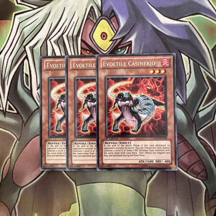 ORCS-EN026 x3 Evoltile Casinerio Rare 1st Ed Excellent Condition Yugioh