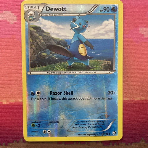 Pokemon Card Dewott Steam Siege Reverse Holo 31/114 Near Mint
