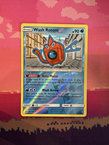 Pokemon Card Wash Rotom Ultra Prism Reverse Holo Rare 40/156 NM