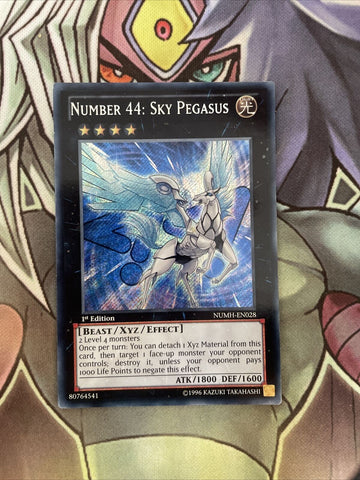 NUMH-EN028 Number 44: Sky Pegasus Secret Rare 1st Edition NM Yugioh