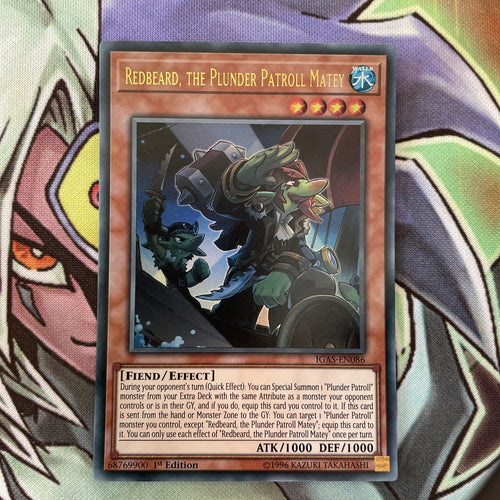 IGAS-EN086 Redbeard, The Plunder Patroll Matey Ultra Rare 1st Edition Yugioh Car