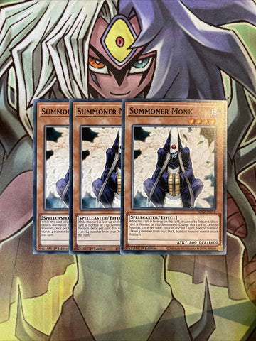 SDAZ-EN016 x3 Summoner Monk Common Excellent Condition Yugioh