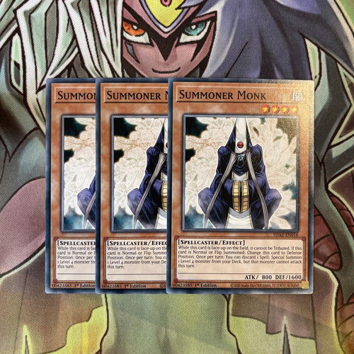 SDAZ-EN016 x3 Summoner Monk Common Excellent Condition Yugioh
