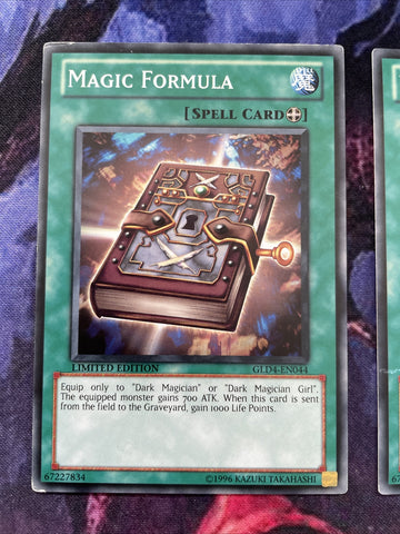 GLD4-EN044 x3 Magic Formula common LIMITED EDITION playset Yugioh (back)