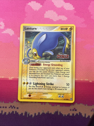 Pokemon Card Lanturn EX Power Keepers Reverse Holo Rare 15/108 Near Mint