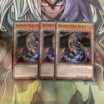 LDS1-EN100 x3 Rainbow Dark Dragon Common Excellent Condition Yugioh