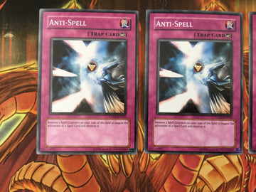 DR1-EN158 / TU02-EN016 3 x Anti-Spell Yugioh Trading Card Trap Card (back)