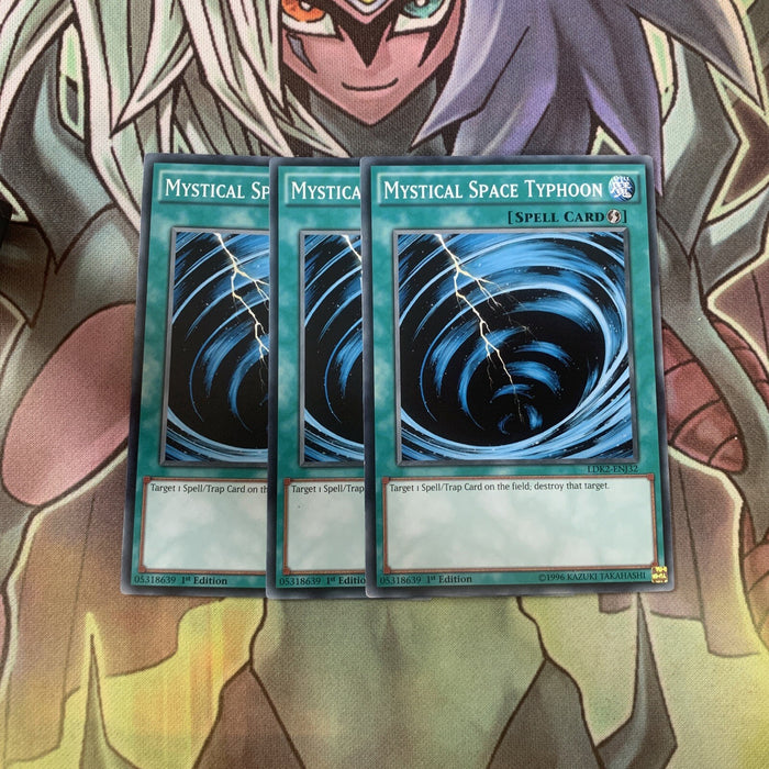 LDK2-ENJ32 x3 Mystical Space Typhoon Common Excellent Condition Yugioh