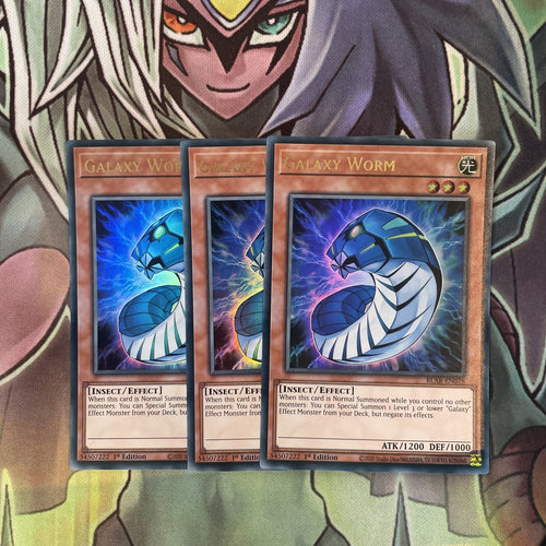 BLAR-EN078 x3 Galaxy Worm Ultra Rare Excellent Condition Yugioh