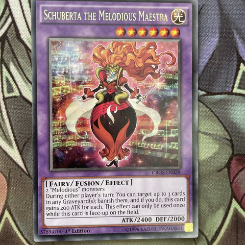 CROS-EN039 Schuberta The Melodious Maestra Rare 1st Edition NM Yugioh Card