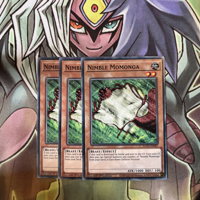 EGO1-EN007 x3 Nimble Momonga Common Excellent Condition Yugioh