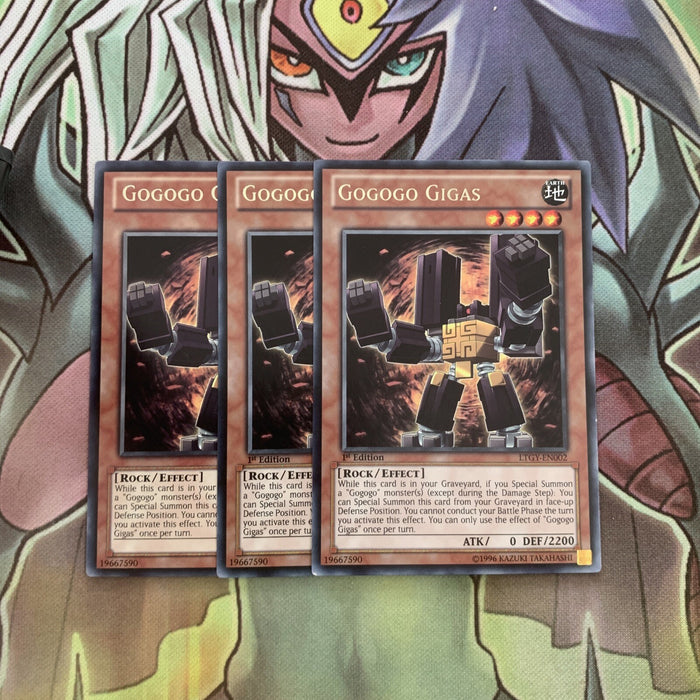 LTGY-EN002 x3 Gogogo Gigas Rare Excellent Condition Yugioh