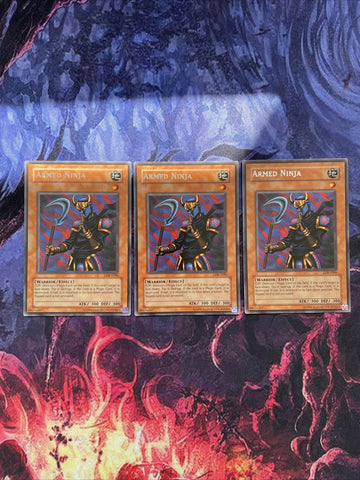LOB-E086 x3 Armed Ninja Unlimited Rare (VG) Yugioh