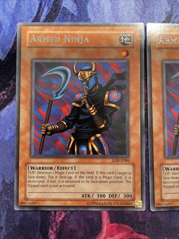 LOB-E086 x3 Armed Ninja Unlimited Rare (VG) Yugioh (back)