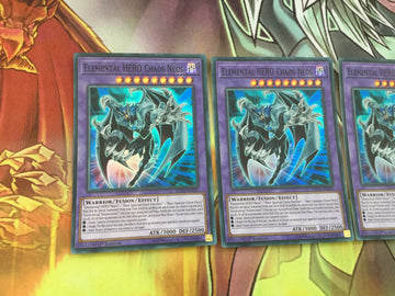 SHVA-EN035 3 x Elemental HERO Chaos Neos - Super Rare 1st Edition YuGiOh (back)