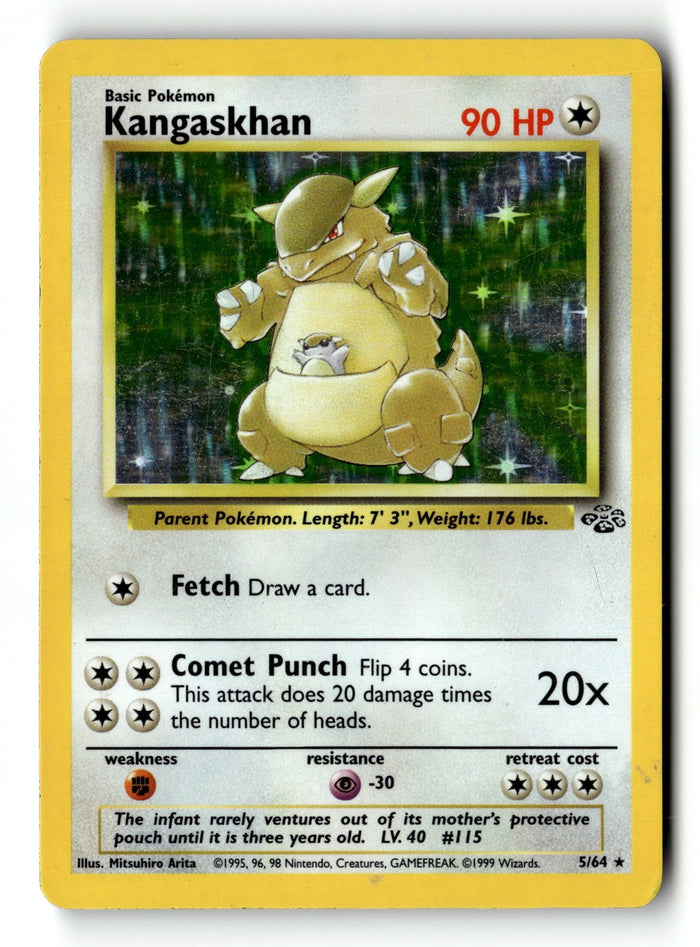 Pokemon Card Kangaskhan (5) Unlimited Holo LP Jungle 05/64
