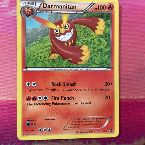 Pokemon Card Darmanitan Emerging Powers Rare 21/98 Near Mint