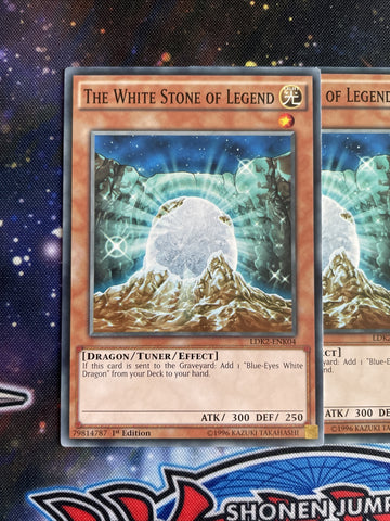 LDK2-ENJ04 x3 The White Stone Of Legend Common Playset Yugioh (back)