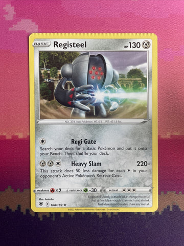 Pokemon Card Registeel Astral Radiance Rare 108/189 CRIMPED Near Mint