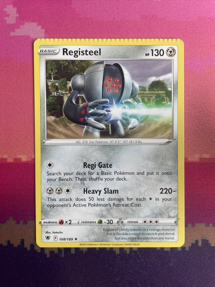 Pokemon Card Registeel Astral Radiance Rare 108/189 CRIMPED Near Mint