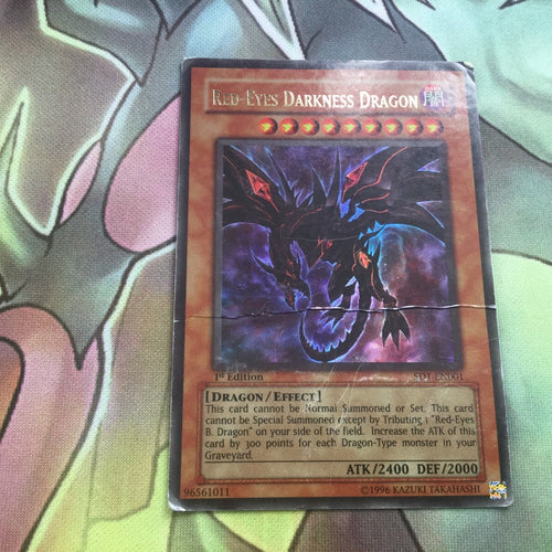 SD1-EN001 YuGiOh Red-eyes Darkness Dragon 1st Edition Ultra Rare - PLAYED