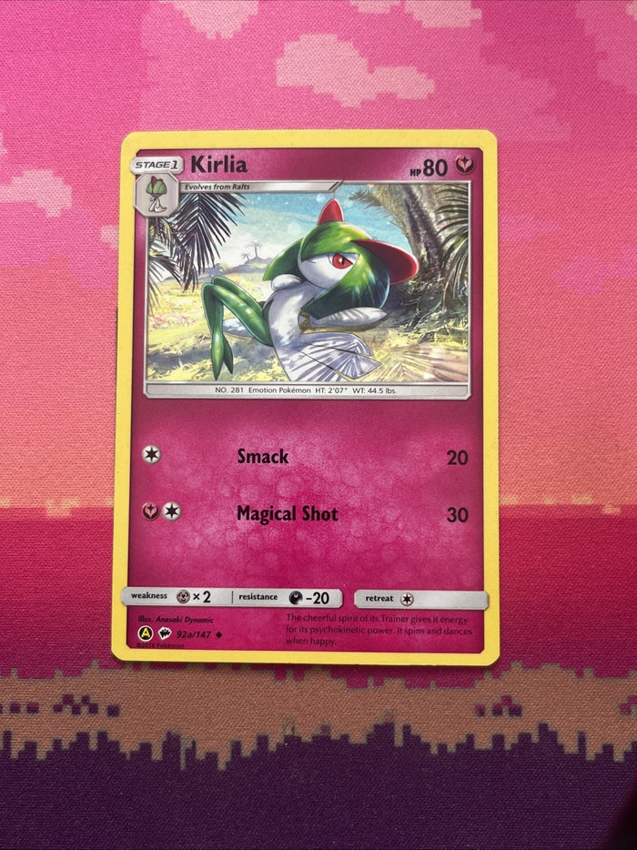 Pokemon Card Kirlia Burning Shadows Cosmo Holo 92a/147 Near Mint