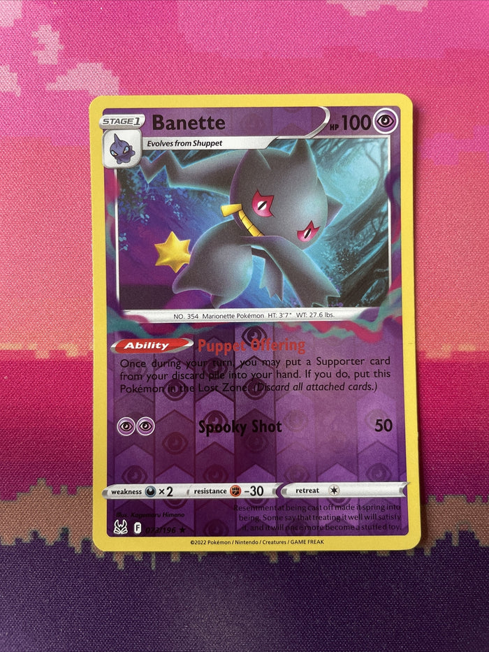 Pokemon Card Banette Lost Origin Reverse Holo 073/196 NM