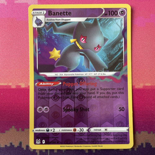 Pokemon Card Banette Lost Origin Reverse Holo 073/196 NM