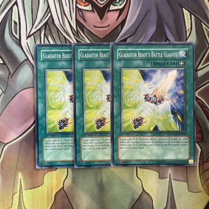 GLAS-EN056 x3 Gladiator Beast's Battle Gladius Common Excellent Cond Yugioh