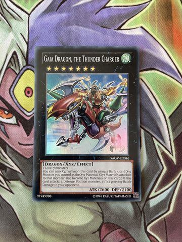 GAOV-EN046 Gaia Dragon, The Thunder Charger Super Rare UNL Ed NM Yugioh Card