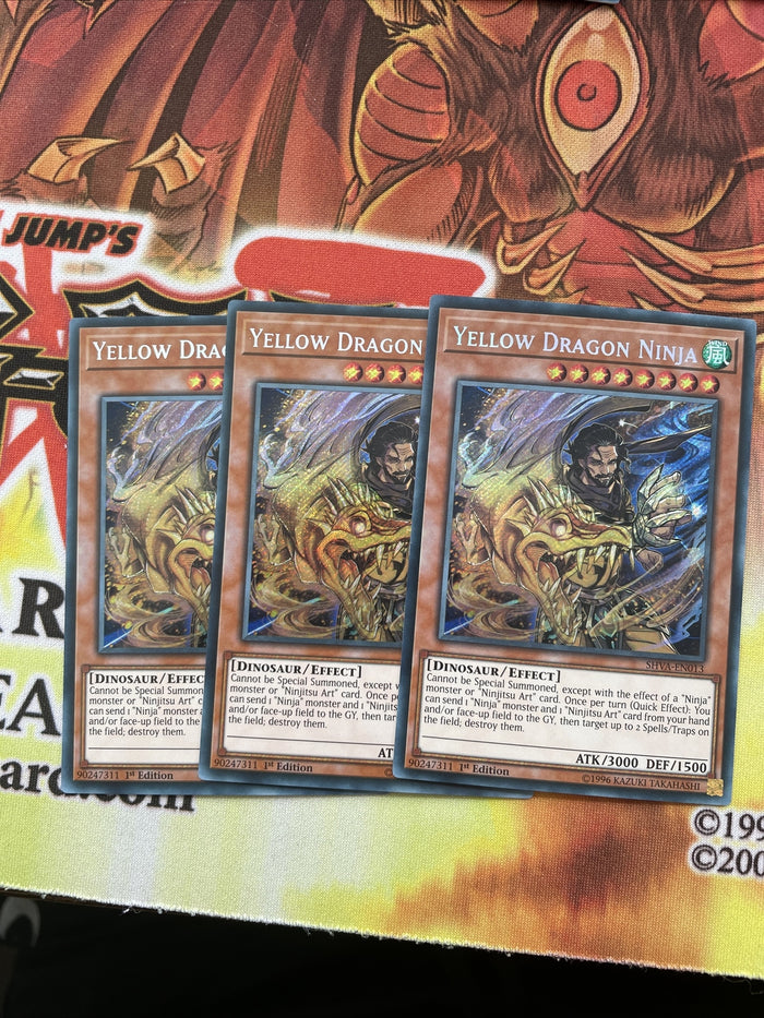 SHVA-EN013 YELLOW DRAGON NINJA YUGIOH CARDS X3