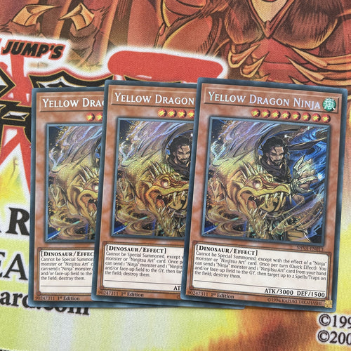 SHVA-EN013 YELLOW DRAGON NINJA YUGIOH CARDS X3
