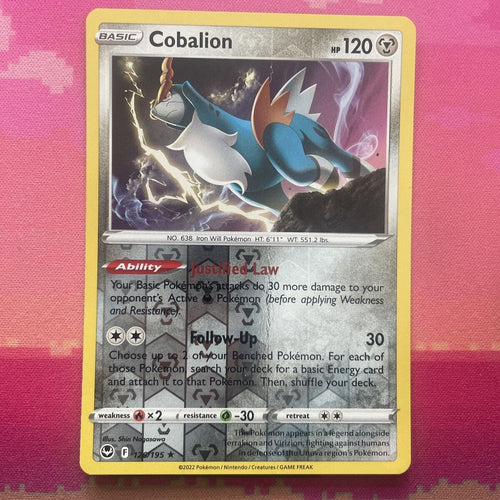 Pokemon Card Cobalion Silver Tempest Reverse Holo Rare 126/195 NM
