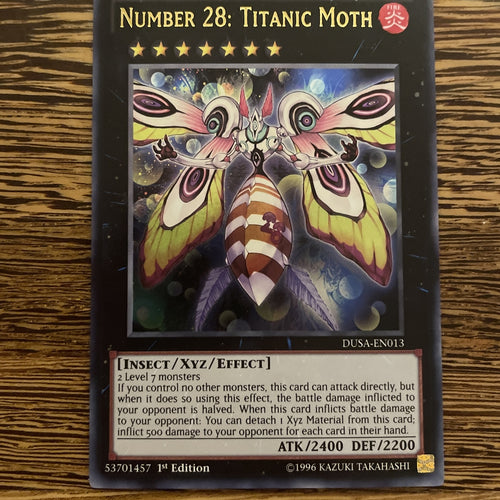 DUSA-EN013 Number 28 Titanic Moth - Ultra Rare - 1st Edition - Near Mint Yugioh