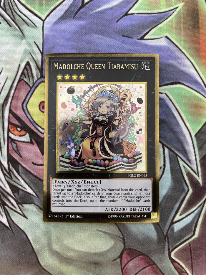 PGL2-EN045 Madolche Queen Tiaramisu Gold Rare 1st Edition NM Yugioh Card
