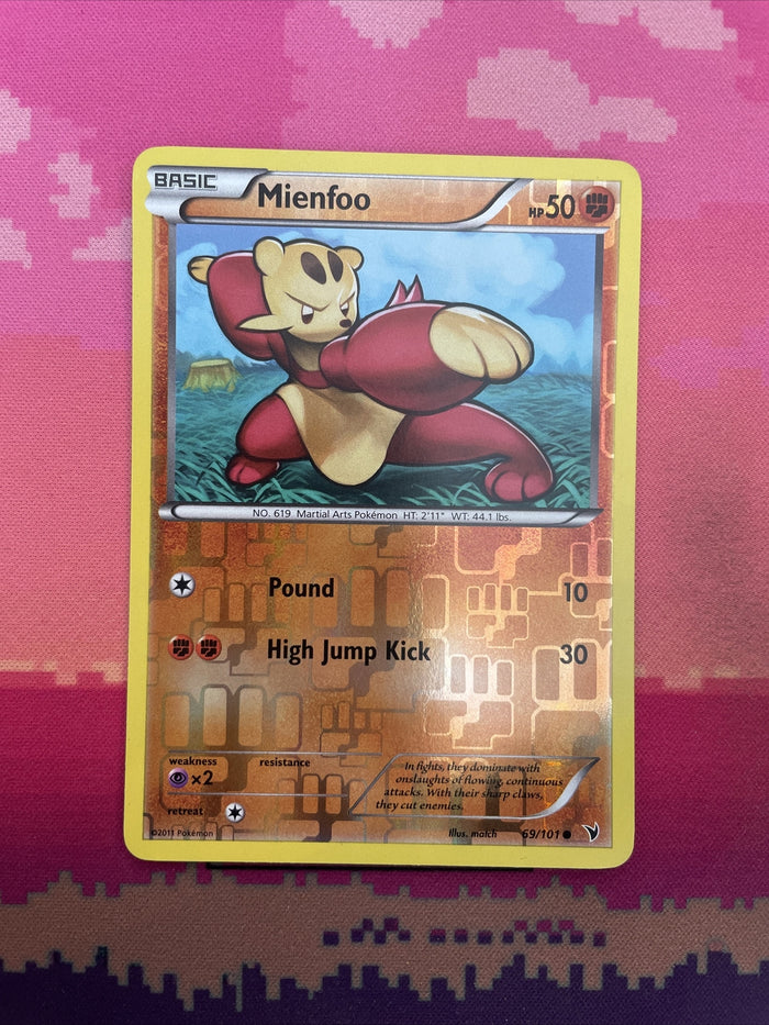 Pokemon Card Mienfoo Noble Victories Reverse Holo 69/101 Near Mint