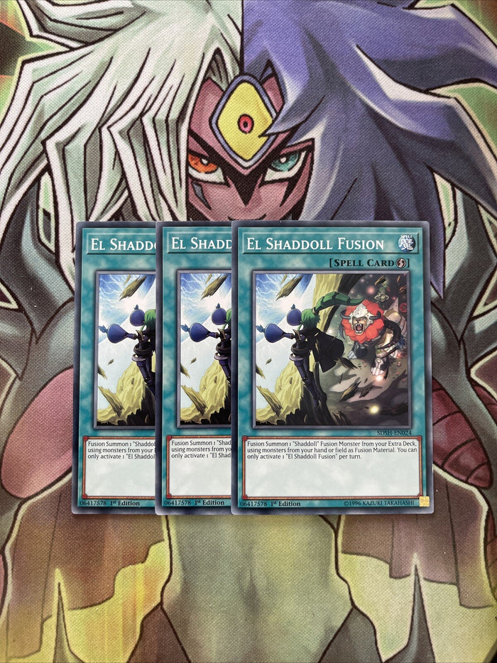 SDSH-EN024 x3 El Shaddoll Fusion Common Excellent Condition Yugioh