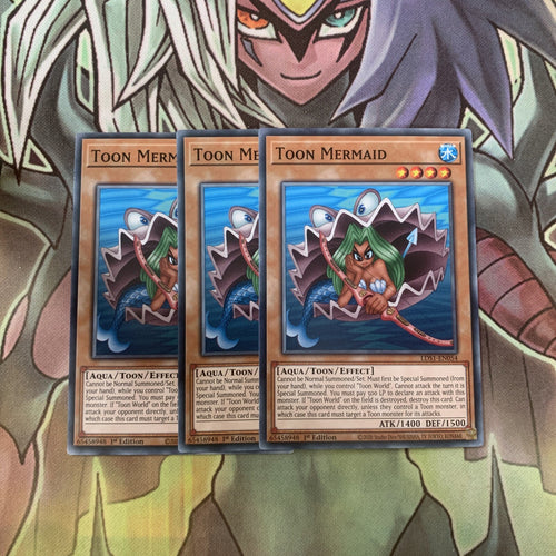 LDS1-EN054 x3 Toon Mermaid Common Excellent Condition Yugioh